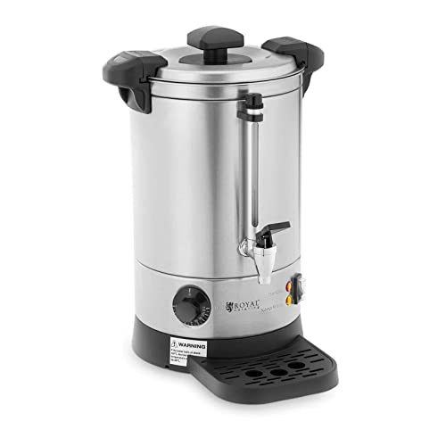 Royal Catering RC-WBDW6 Wasserkocher 6,1 L 1500 W Abtropfschale Wasserkocher Edelstahl Glühweinkocher Heißwasserbereiter Heißgetränkespender von Royal Catering