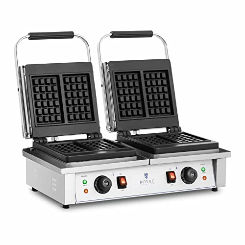 Royal Catering RC-WM201 Doppel-Waffeleisen rechteckig 2 x 2.000 W belgisches Waffeleisen Waffeleisen belgische Waffeln von Royal Catering