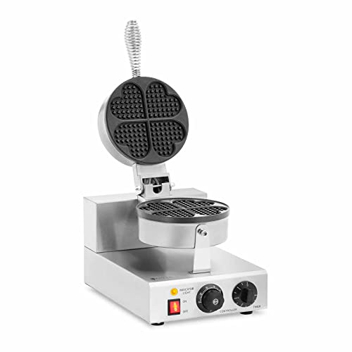 Royal Catering RC_WMS_04 Waffeleisen Heart shaped 1000 W 0-5 in Timer Waffelmaschine Waffelautomat von Royal Catering