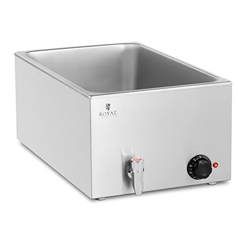 Royal Catering RCBM_GN1/1 Bain Marie 600 W GN 1/1 ohne Behälter Ablasshahn Wasserbad Speisenwärmer von Royal Catering