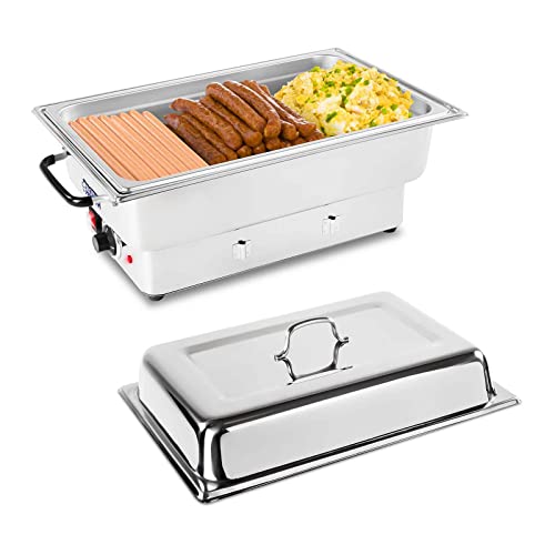 Royal Catering RCCD-1/1-100-ES-E Chafing Dish Warmhaltebehälter Speisewärmer Elektrisch (1600 W, 30-90 °C, 13 L, GN Behälter 1/1, T 100 mm, Edelstahl) von Royal Catering