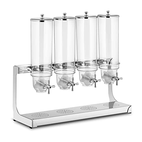 Royal Catering RCCS-3.5LSS4 Müslispender 4 x 3,5 L 4 Behälter Cerealienspender Cornflakes Spender Müsli Dispenser Royal Catering RCCS-3.5LSS4 Müslispender 4 x 3,5 L 4 Behälter Cerealienspender Cornflakes Spender Müsli Dispenser von Royal Catering