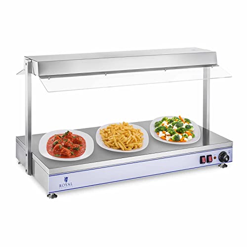 Royal Catering RCHP-120 Warmhalteplatte 2.000 W Arbeitsfläche 120 x 50 cm Edelstahl 4 Halogenlampen Bain Marie Speisenwärmer Suppenstation Wärmetheke Bain-Marie von Royal Catering