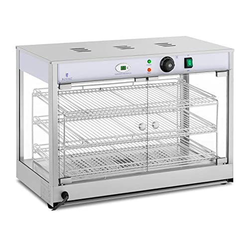 Royal Catering RCHT-1200B Heiße Theke Warmhaltevitrine Aufsatzvitrine 1.200 W Edelstahl LED-Display von Royal Catering