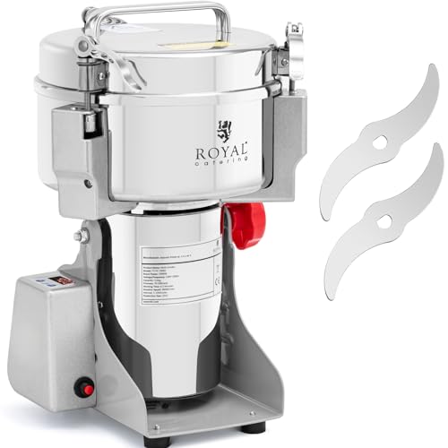 Royal Catering RCMZ-1000D Gewürzmühle elektrisch 1000 g 20 x 9 cm 3000 W digital Multi-Zerkleinerer elektrischer Zerkleinerer Kräuter-Zerkleinerer von Royal Catering