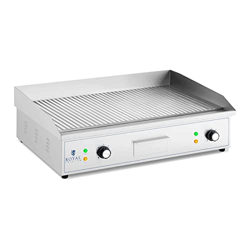 Royal Catering RCPG 51 Doppel Elektro Grillplatte 700 x 400 mm gerillt 4.400 W Griddleplatte Bratplatte Griddleplatte elektrisch von Royal Catering