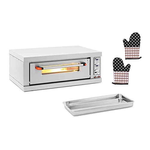 Royal Catering RCPO-3200-1PE Pizzaofen 1 Kammer 3200 W Ø 40 cm Schamottstein Pizzabackofen Pizzaofen elektrisch Pizzaofen Gastro von Royal Catering