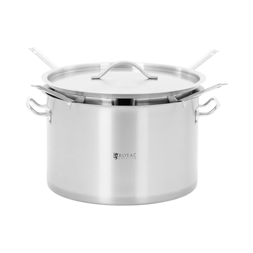 Royal Catering RCPP-400-3 Nudeltopf 4 Siebeinsätze 31 l Deckel Edelstahl Griffe Pastatopf Nudelkochtopf von Royal Catering