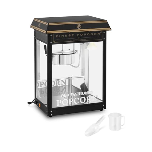 Royal Catering RCPS-BG1 Retro Popcornmaschine Popcornmaker Popcornautomat 1500 W 5 kg/h golden & schwarz von Royal Catering