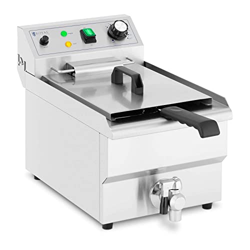 Royal Catering Elektro-Fritteuse Kapazität 9 L 3000 W Ablasshahn Kaltzone Fritteuse Gastro Kaltzonen Fritteuse von Royal Catering