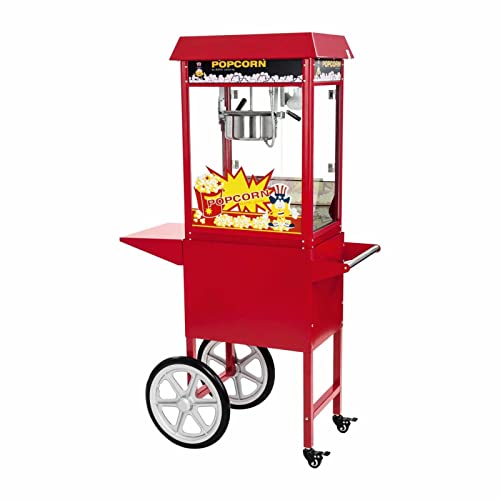 Royal Catering RCPW-16E Popcornmaschine Popcorn Maker Pop-Corn Automat mit Wagen Rot Inkl. Zubehör von Royal Catering