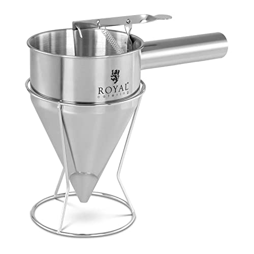 Royal Catering RCSD-12 Fülltrichter 1,2 l Edelstahl Dosieröffnung: 8 mm Trichter Likörtrichter Gebäckfüller Pralinenfüller von Royal Catering