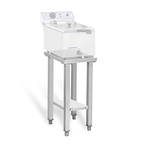 Royal Catering RCSF-15E Untergestell für Fritteuse (Abstellfläche 41 x 29 cm, Tragfähigkeit 150 kg, 2 Ebenen) Edelstahl von Royal Catering