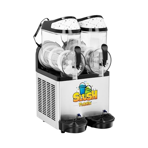 Royal Catering RCSL 2/10 Slush-Maschine 2 x 10 l LED 600 W Nachtmodus Slush Ice Maschine Slush Eis Maker von Royal Catering