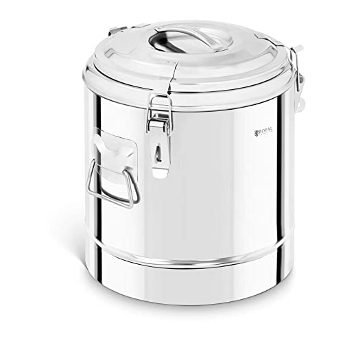 Royal Catering RCTP-12E Thermobehälter Edelstahl 10,5 L Thermo-Transportbehälter für Essen Thermobox Gastro Warmhaltebehälter für Speisen Thermoport von Royal Catering