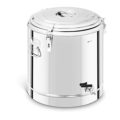 Royal Catering RCTP-50ET Thermobehälter Edelstahl 50 L mit Ablasshahn Thermo-Transportbehälter für Essen Thermobox Gastro Warmhaltebehälter für Speisen Thermoport Royal Catering RCTP-50ET Thermobehälter Edelstahl 50 L mit Ablasshahn Thermo-Transportbehälter für Essen Thermobox Gastro Warmhaltebehälter für Speisen Thermoport von Royal Catering