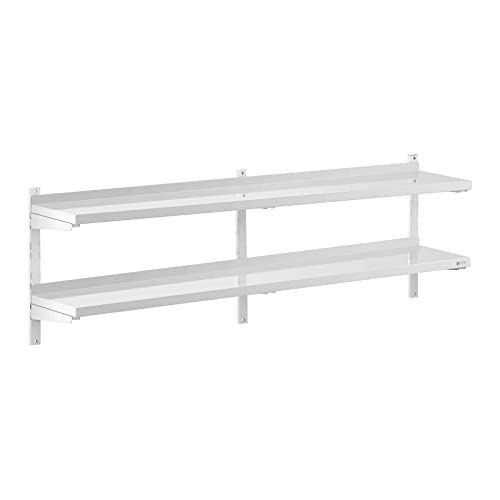 Royal Catering RCWR-2000.3 Wandbord 2 Ablagen 30 x 200 cm Regal Edelstahlregal Küchenregal Edelstahl 40 kg Royal Catering RCWR-2000.3 Wandbord 2 Ablagen 30 x 200 cm Regal Edelstahlregal Küchenregal Edelstahl 40 kg von Royal Catering