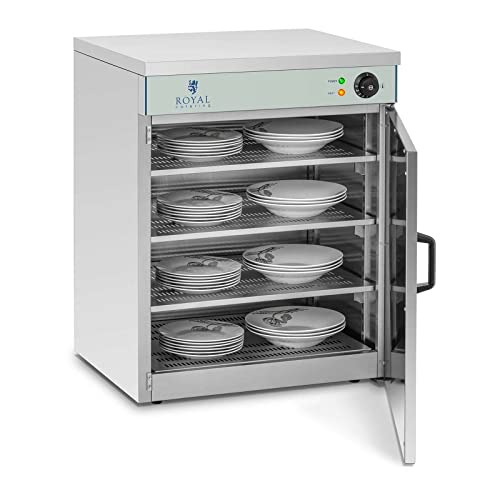 Royal Catering RCWS-60 Wärmeschrank Edelstahl Tellerwärmer Gastro (für bis zu 120 Stück, Max. Durchmesser 27 cm, Temperatur 30–110°C) von Royal Catering