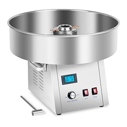 Royal Catering RCZK-1500S-W Zuckerwattemaschine für Zuckerwatte im Becher Profi Zuckerwatte Automat (1500 W, 4 kg/h, Ø 62 cm, Edelstahl) von Royal Catering