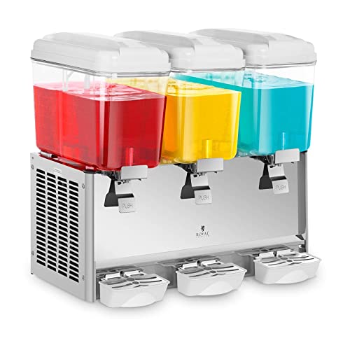 Royal Catering Saftspender Kalt-Getränke-Dispenser RCSD-54C (3 x 18 L, 390 W, 7-12 °C, BPA-frei, Arbeitszyklus: 8-12h) von Royal Catering