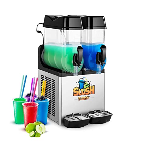Royal Catering Slush-Eis-Maschine Slushie Maker RCSL 2/12 (2 x 14 L, 600 W, -2 bis -3 °C, BPA-frei, 8-12 Stunden Arbeitszyklus) von Royal Catering