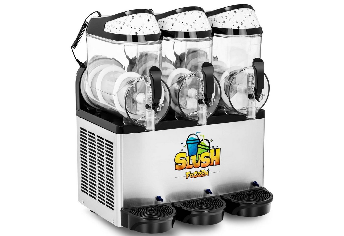 Royal Catering Slush Maker Slush Eis Maschine Slushmaschine Ice Maker Softeis Slusheis LED 3 x 10, Polycarbonat (BPA-frei) von Royal Catering
