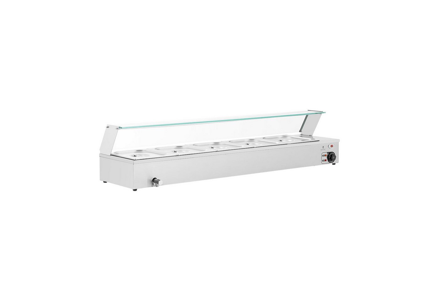 Royal Catering Speisenwärmer Bain Marie Ablasshahn 2000 W 5x GN 1/2 Warmhaltebehälter von Royal Catering