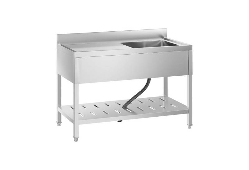 Royal Catering Spülenschrank Spültisch Spülbecken Edelstahlspüle Gastrospüle mit Regal Edelstahl von Royal Catering