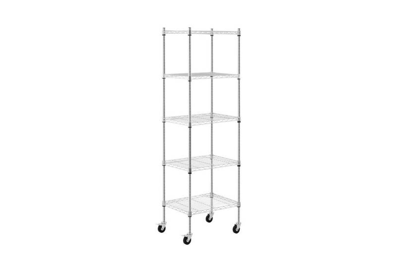 Royal Catering Standregal Metallregal Gitterregal Steckregal Küchenwagen 4 Rollen 50 kg Haushalt von Royal Catering