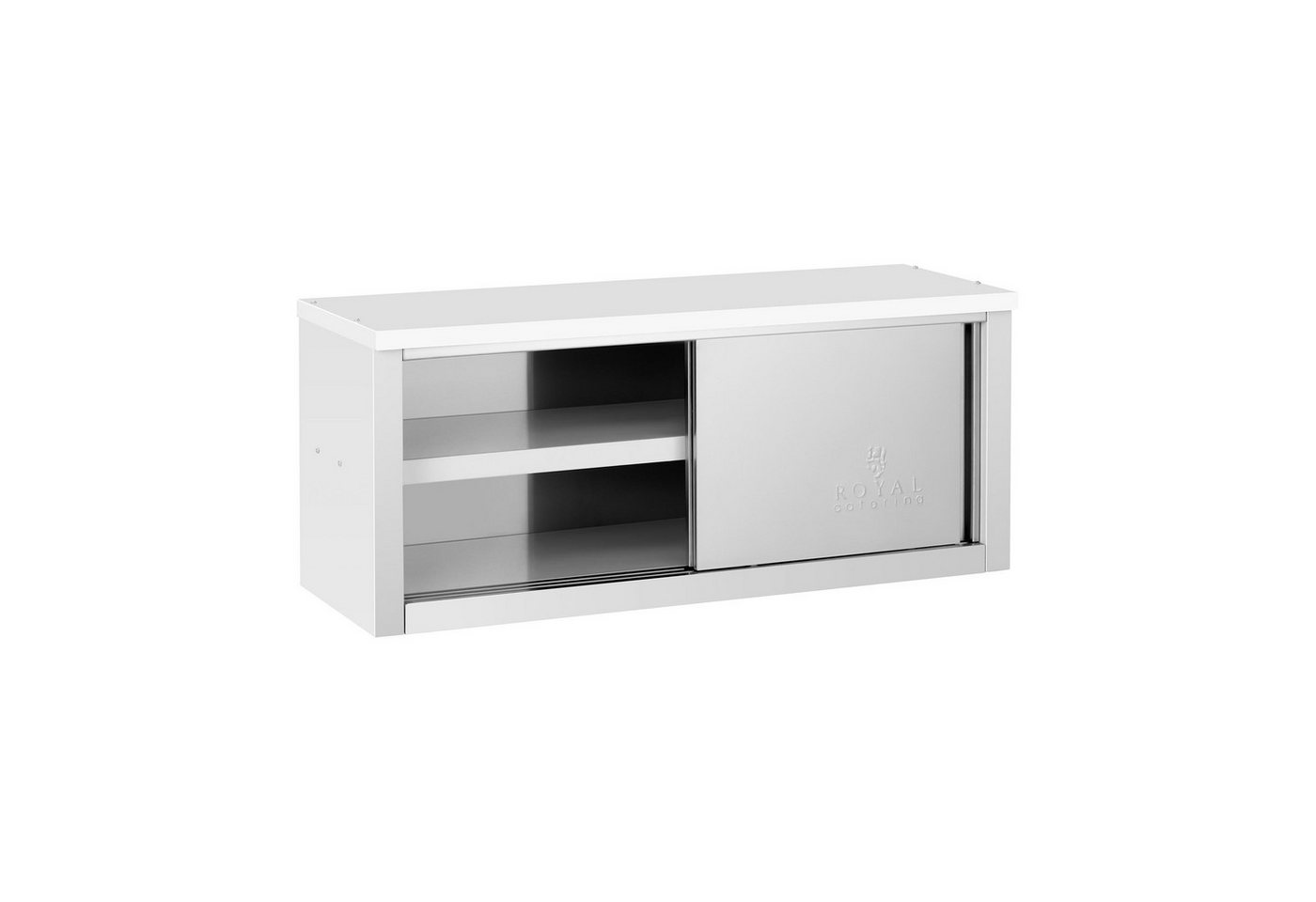 Royal Catering Wandhängeschrank 120 x 40 x 50 cm Edelstahl Hängeschrank mit Schiebetüren 65kg pro Fach von Royal Catering
