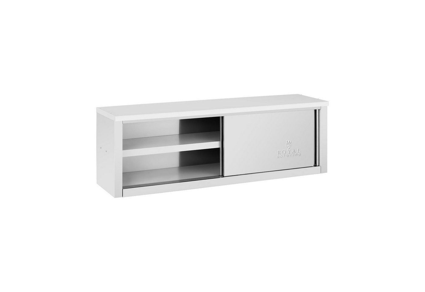 Royal Catering Wandhängeschrank 150 x 40 x 50 cm Edelstahl Hängeschrank mit Schiebetüren von Royal Catering