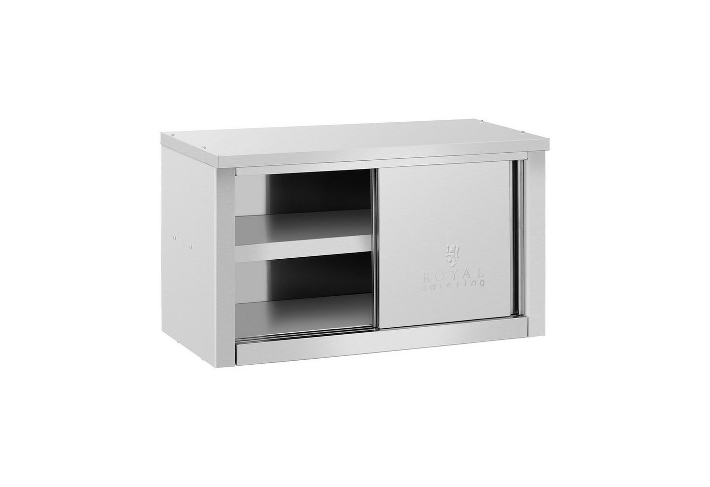 Royal Catering Wandhängeschrank 90 x 40 x 50 cm Edelstahl Hängeschrank mit Schiebetüren 70 kg pro Fach von Royal Catering