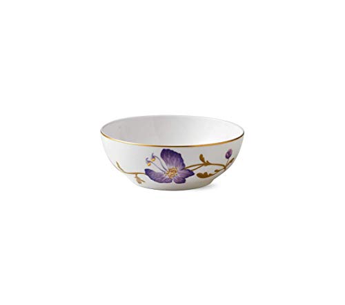 Royal Copenhagen Flora Stiefmütterchen Schüssel aus Fine Bone China in der Farbe Weiß mit Blumenmuster 50cl, Maße: 14cm x 14cm x 5cm, 1017556 von Royal Copenhagen