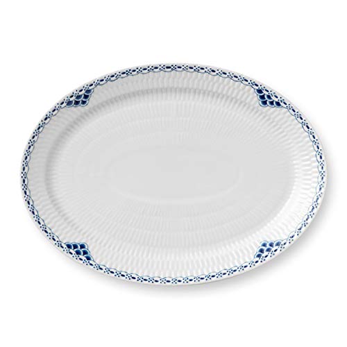 Royal Copenhagen Princess Ovale Schale aus Porzellan in der Farbe Blau-Weiß, Durchmesser: 28cm, 1016790 von Royal Copenhagen