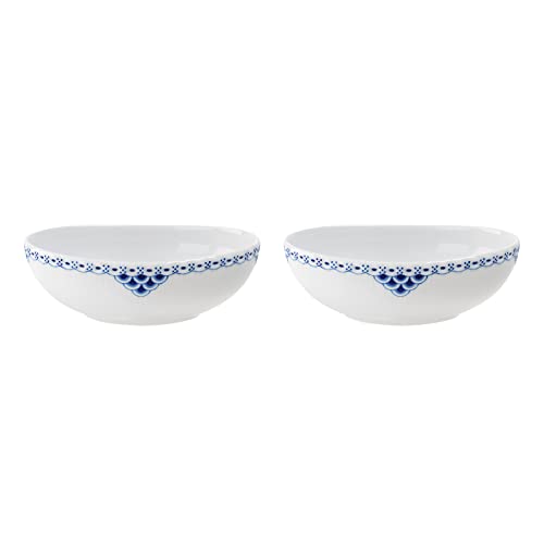 Royal Copenhagen Princess Ovale Schalen 2 Stück 37cl Porzellan Weiß-Blau, Maße: 15,5cm x 11,5cm x 5cm, 1058876 von Royal Copenhagen