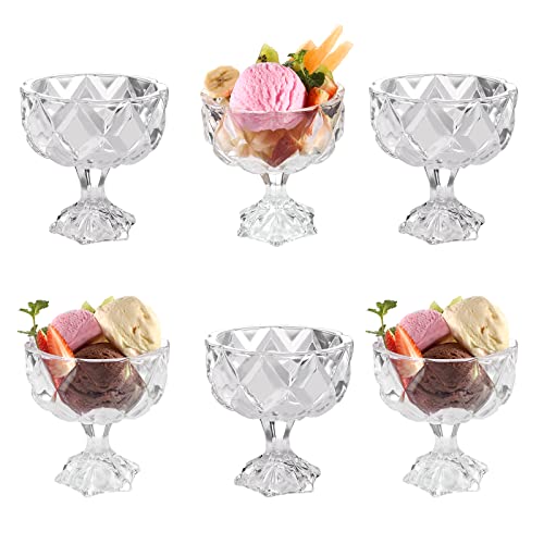 Royal Cuisine Cocktailgläser Eiscreme Glasschale Cocktailschalen Diamant Dessert Obst Kristall - Vorspeise Obst Cocktail Pudding Glasbecher 6er Set von Royal Cuisine