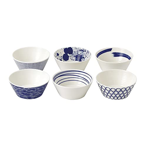 Royal Doulton Tapas-Schalen 11 cm Porzellan Pacific-Set, 6 Stück, Edelstahl, blau/weiß, 4.5", 6 von Royal Doulton