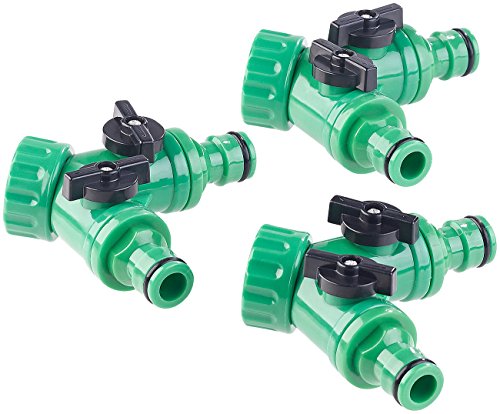 Royal Gardineer Garten Wasserhahn 2 Wege: 2-Wege-Wasserhahn-Adapter mit 2 Ventilen für Gartenschläuche, 3er-Set (Gartenschlauch Verteiler 2, Gartenschlauch Wasserverteiler, Rasensprenger) von Royal Gardineer