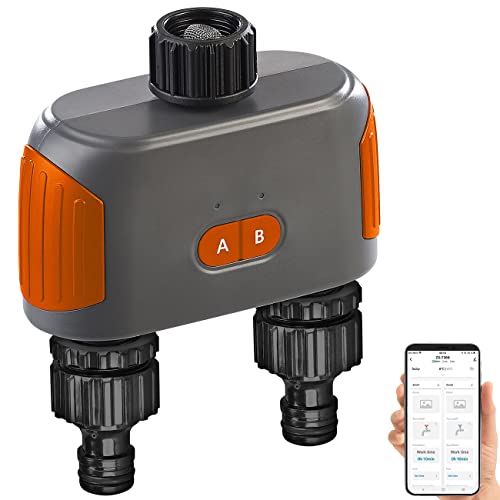 Royal Gardineer Bewässerungscomputer App: 2-Zonen Bewässerungssystem Bluetooth 5, Timer, manuell & App (Bewässerungscomputer Smart, Duo, Gartenschlauch) von Royal Gardineer