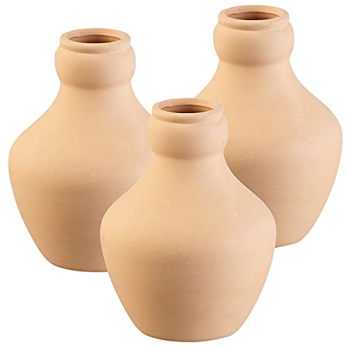 Royal Gardineer Bewässerung Ton: 3er-Set Terracotta-Bewässerungskugeln für Gartenbeete, 1 Liter (Olla Bewässerung, Bewässerung Terrakotta, Gewächshaus) von Royal Gardineer