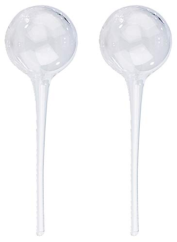 Royal Gardineer Blumen Bewässerungskugel: 2er-Set Gießfrei-Bewässerungs-Kugeln aus Glas, transparent, Ø 8,5 cm (Glaskugeln Pflanzen Bewässerung, Pflanzen-Bewässerungstropfen, Zimmerpflanzen) von Royal Gardineer