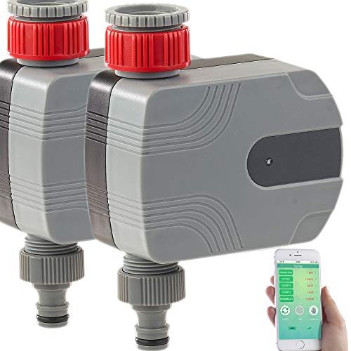 Royal Gardineer Wasserhahn, Bluetooth: 2er-Set Bewässerungscomputer mit Bluetooth und App-Steuerung (Wasserhahn per App steuern, Bewässerungscomputer per, Gartenschlauch) Royal Gardineer Wasserhahn, Bluetooth: 2er-Set Bewässerungscomputer mit Bluetooth und App-Steuerung (Wasserhahn per App steuern, Bewässerungscomputer per, Gartenschlauch) von Royal Gardineer
