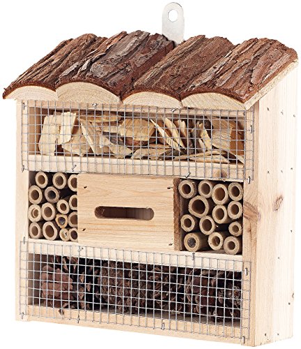 Royal Gardineer Bienenhaus: Insektenhotel Marie, Nisthilfe für Nützlinge, 20 x 20 x 7 cm (Profi-Insektenhotel, Insektennisthilfen, Spielzeug außen) von Royal Gardineer