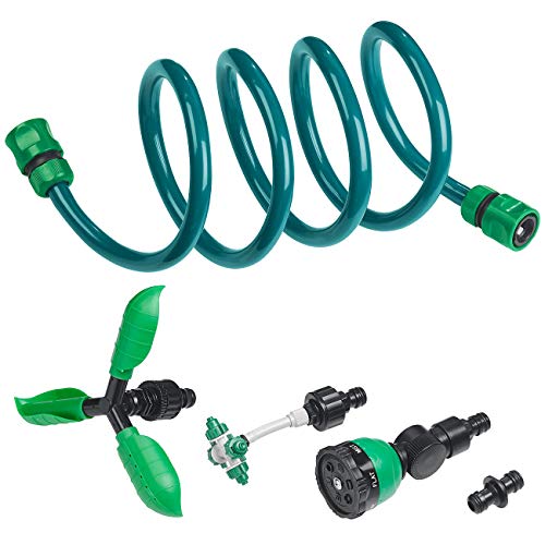 Royal Gardineer Gartenschlauch Dusche: 3in1-Gartendusche, Rasensprinkler & Wassernebler, fixierbarer Schlauch (Bewässerungs-Set, Sprinklersystem, Klimageräte und Ventilatoren) von Royal Gardineer