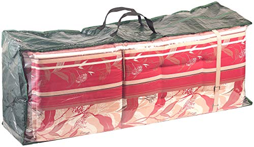 Royal Gardineer Auflagen Tasche: Gewebeplane-Tasche für Gartenmöbel-Sitzkissen, 130x50x32 cm, 150 g/m² (Gartenstuhl Sitzkissen Abdeckhaube, Gewebe Abdeckplane, wasserdichte Taschen) von Royal Gardineer