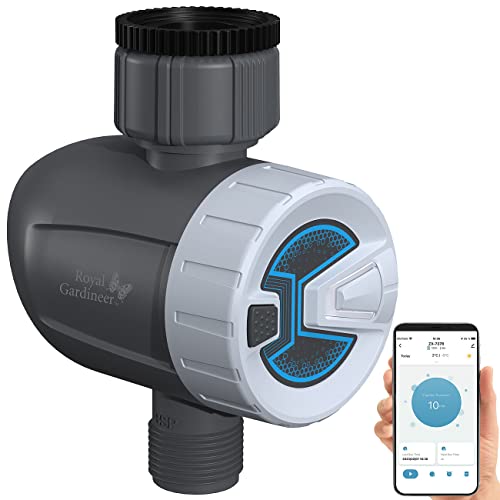 Royal Gardineer Wassercomputer: Smarter programmierbarer Bewässerungscomputer mit Bluetooth 5 & App (Bewässerung Bluetooth, Bewässerungscomputer Android, Wasserhahn) von Royal Gardineer