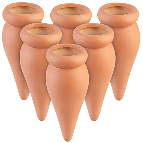 Royal Gardineer Wasserspender Pflanzen: 6er-Set 2in1-Terracotta-Wasserspender für Topfpflanzen (Wasserspender Blumentopf, Bewässerung Kugeln, Feuchtigkeitsmesser) von Royal Gardineer