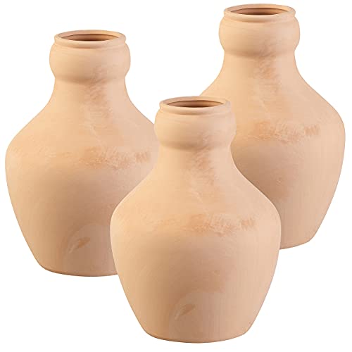 Royal Gardineer Bewässerung Ton: 3er-Set Terracotta-Bewässerungskugeln für Gartenbeete, 3 Liter (Olla Bewässerung, Pflanzenbewässerungen, Wasserspeicher) von Royal Gardineer