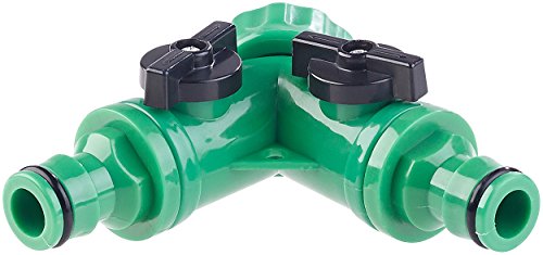 Royal Gardineer Wasserverteiler Schlauch: 2-Wege-Wasserhahn-Adapter mit 2 Ventilen für Gartenschläuche (Wasserverteiler für Gartenschlauch, für Wasserhahn, Schlauchverbinder) von Royal Gardineer