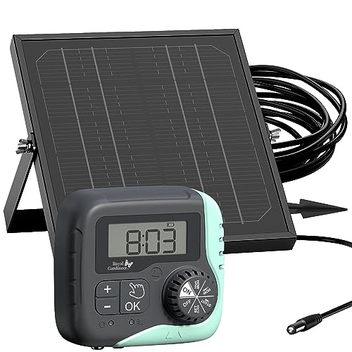 Royal Gardineer Solar Bewässerung: Autarkes 51-teiliges Solar-Bewässerungssystem mit Pumpe, 45 l/Std. (Bewässerung Regentonne, Regentonne mit Pumpe, Gewächshaus) von Royal Gardineer